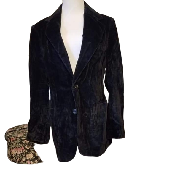 Vintage J. Riggings Black Velvet Blazer Unisex
